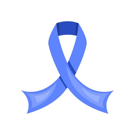 Blue Awareness Ribbon On White Background Prostate Cancer Awareness