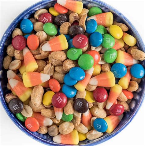 Candy Corn Snack Mix | Best Halloween Snack Mix Recipe With M&Ms