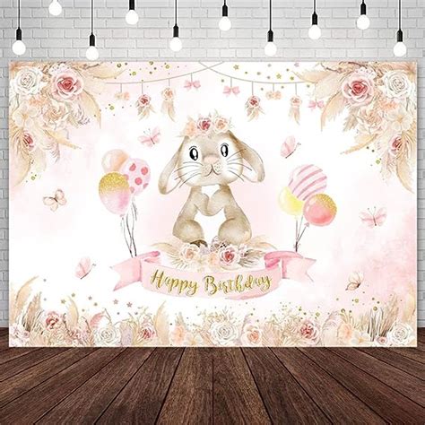 Amazon Aibiin X Ft Happy Birthday Backdrop For Girls Boho Bunny