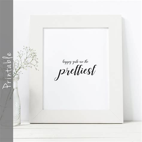 Happy Girls Are The Prettiest Audrey Hepburn Quote Printable Etsy