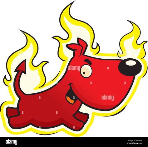 A Cartoon Devil Dog Running And Smiling Stock Vector Image And Art Alamy