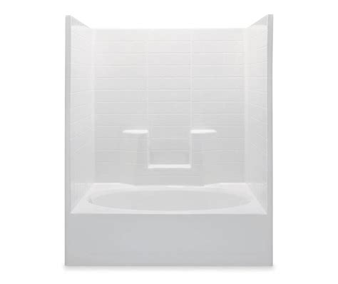 2603CTS 60 X 41 AcrylX Alcove Left Hand Drain One Piece Tub Shower In