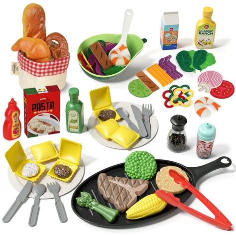 Pretend Play Food Sets For Kids Kitchen Toys Accessories Set Bpa Free