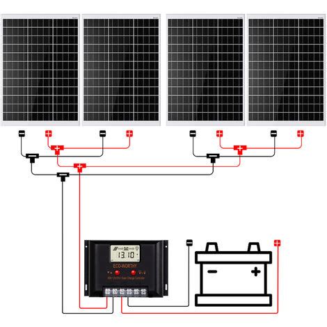 Eco Worthy Kit De Panneaux Solaires W V Hors Reseau Avec Panneau