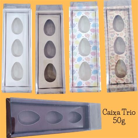 Caixa Para Ovo De Colher Trio 50g 8x26 3x8cm 05 Unidades Shopee