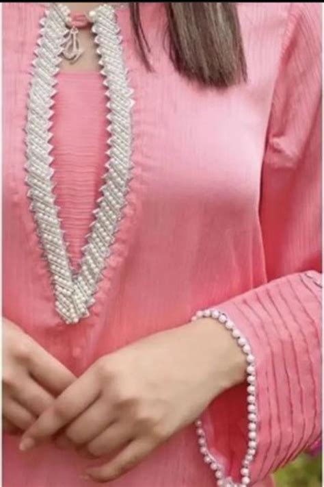 Neck Design With Lace Simple Decent Neck Design Kurta Neck Design Kurti Neck Designs Neck