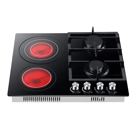 Tempered Glass 76cm Built In Infrared 2 Ceramic Hob With 2 Burner Gas