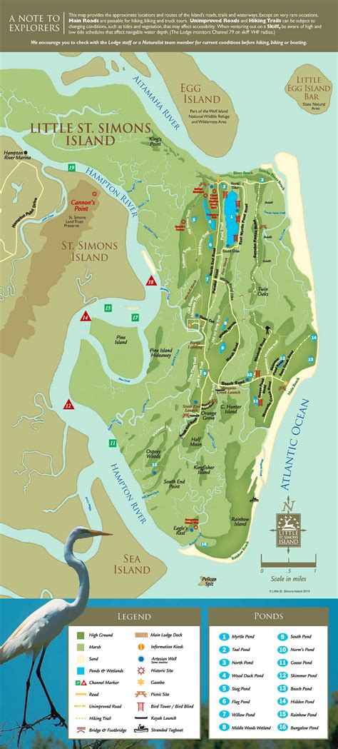 Saint Simons Island Georgia Map Spring Solstice