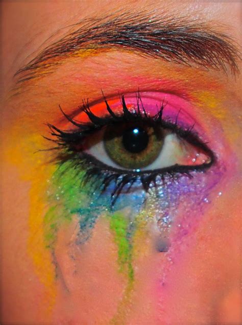 Colour Dripping Creative Eye Art Coloured Rainbow Tears Created Using