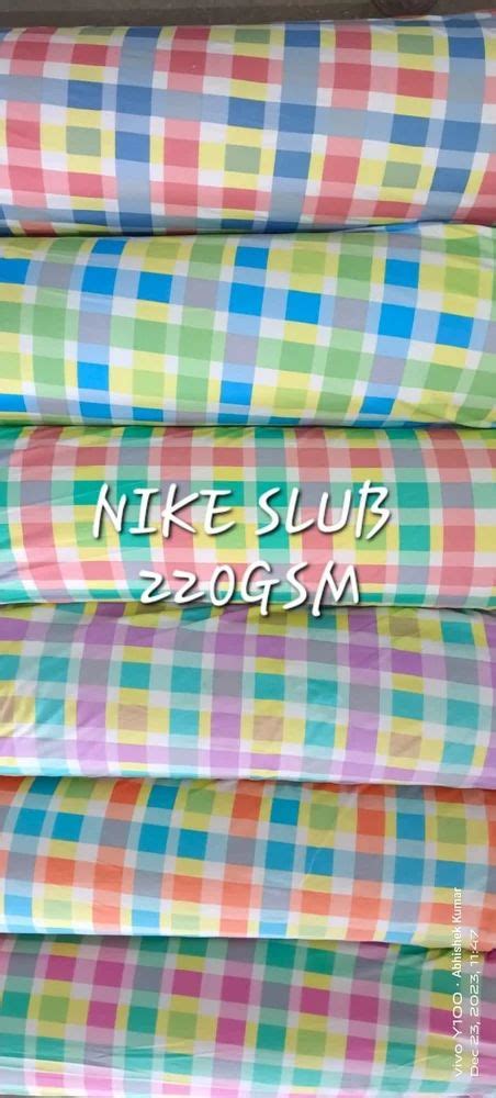 Nike Slub Lycra Prints Fabric Prints Pattern Check Stripes Color