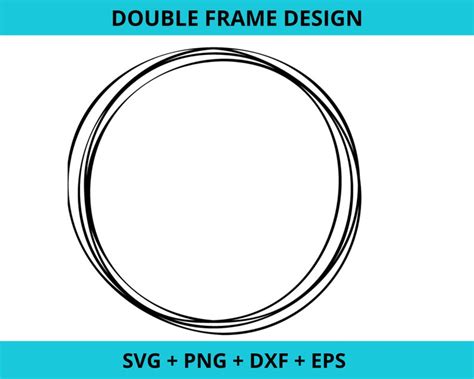 Double Circle Frame Svg Geometric Circle Frame Border Svg Etsy