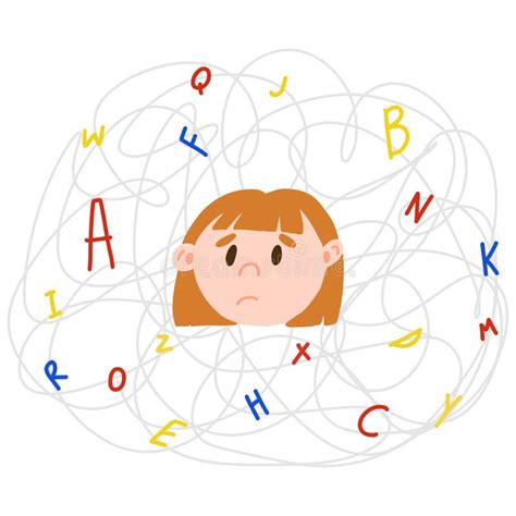 Signe De Vecteur De Concept De Dyslexie Avec Les Lettres Stylisées Illustration De Vecteur