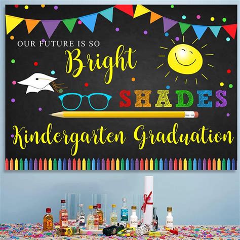 Colorful Bright Future Kindergarten Graduation Backdrop Graduation Backdrop Kindergarten