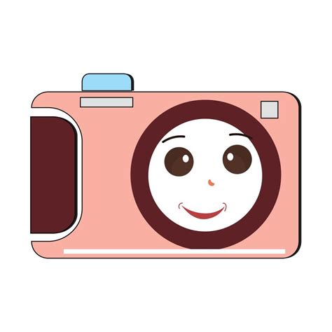 Camera Retro Mascot Character Cartoon Camera Mascot Is Smiling And