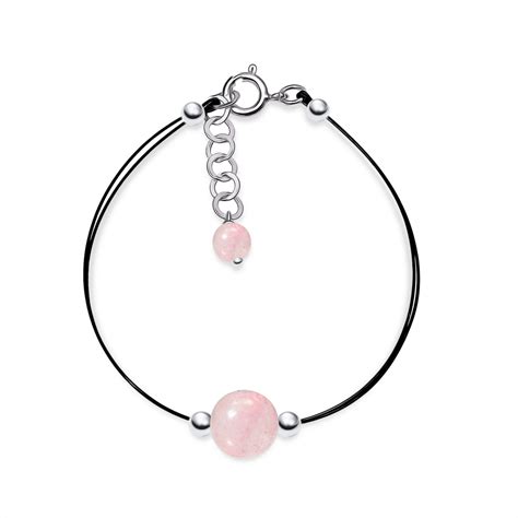 Pulsera Tiny Cuarzo Rosa Y Plata De Ley