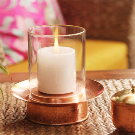 Buy Copper Hurricane Tealight Holder Online On Zwende