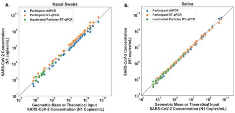 Sars Cov Viral Load Quantification For Nasal Swab A And Saliva B