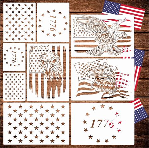 Amazon Large American Flag Stencil Set Us Military Stencils