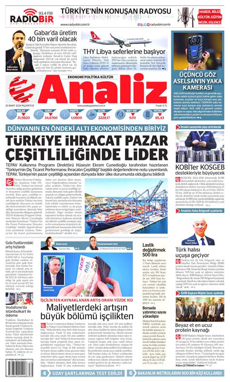 Analiz Gazetesi Analiz Man Et Oku Haberler Mart