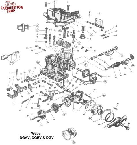 Weber Dgav Dgev And Dgv Carburetor Parts