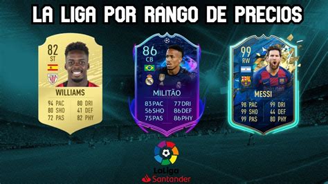 MEJORES JUGADORES LA LIGA SANTANDER POR RANGO DE PRECIO FIFA 20