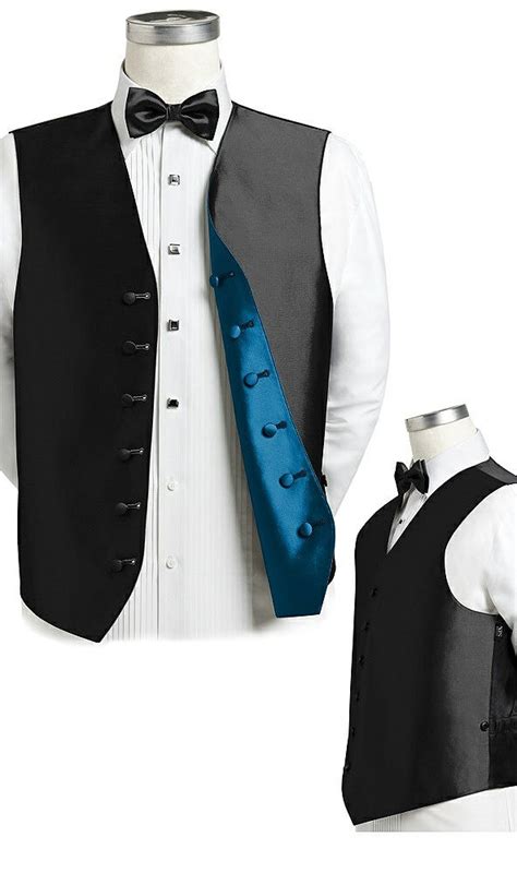 Reversible Tuxedo Vests By After Six In Black And Ocean Blue The Dessy