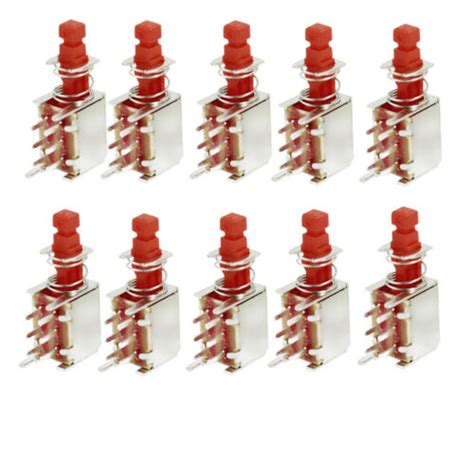 10pcs 25 X 13mm X 7mm Latching Locking Pcb Push Button Switch Dpdt 6 Pin Dip Ebay