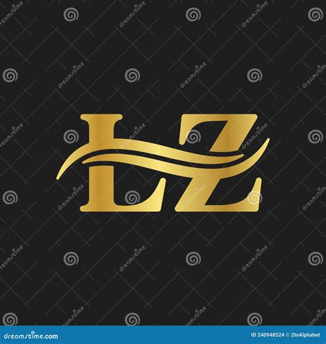 Letter Lz Logo Wave Monogram Minimalist Design Stock Vector