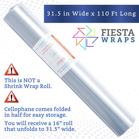 Fiesta Wraps Clear Cellophane Wrap Roll In X Ft Cellophane