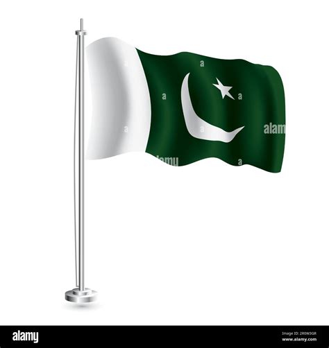 Pakistani Flag Isolated Realistic Wave Flag Of Pakistan Country On