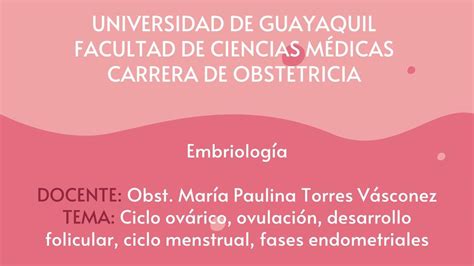 Ciclo Ovárico Ovulación Desarrollo Folicular Ciclo Menstrual Fases