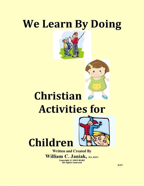 We Learn By Doing Christian Activities for Children – BJ07 – WeLearnByDoing