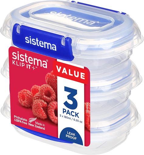 Sistema KLIP IT PLUS Food Storage Containers 180 Ml 3 Piece Airtight