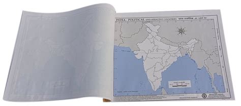 English Paper Indian Political And Adjacent Countries Outline Map Book Size 22 X 28 Cm Approx