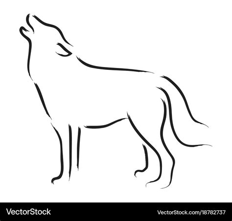 Howling Wolf Royalty Free Vector Image Vectorstock