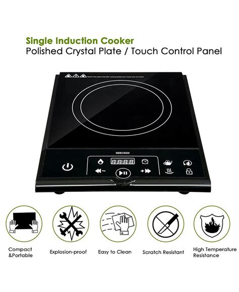 Yescom 1800w Electric Single Induction Cooker Portable Burner Cooktop Digital Display Touch