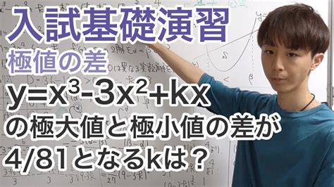 極大値と極小値の差 入試基礎 ワンポイント演習4 Youtube