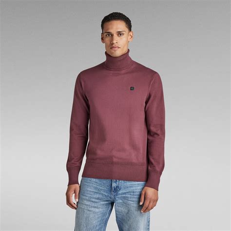 Premium Core Turtle Neck Knitted Sweater Purple G Star RAW