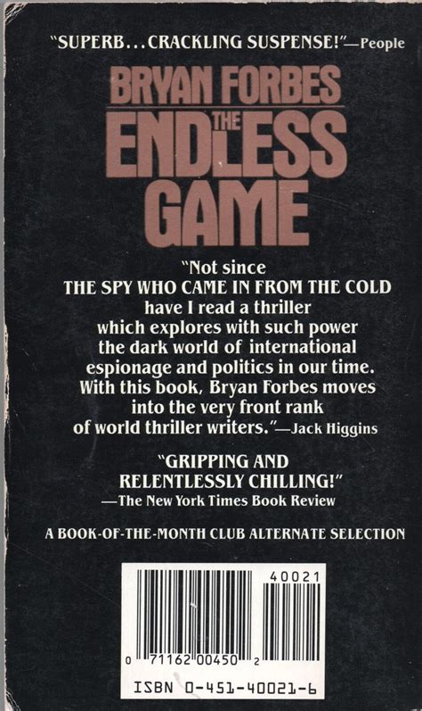 The Endless Game By Bryan Forbes Onyx Books Pb 1986 1987 1st