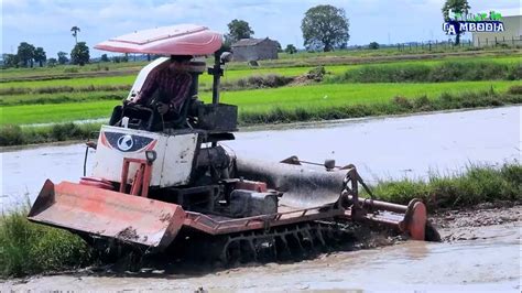 Kubota Working Tractor Kubota Plowing Famer In Cambodia Ep185 Youtube