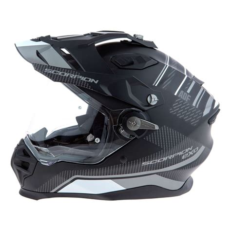 Casque Trail Scorpion ADF 9000 Air Desert Noir Mat Argent Casque