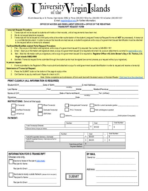 Certificate Of Residency Form University Of The Virgin Islands Fill Out And Sign Printable Pdf