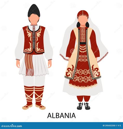 Man and Woman, Couple in Albanian Folk Costumes. Culture and Traditions ...