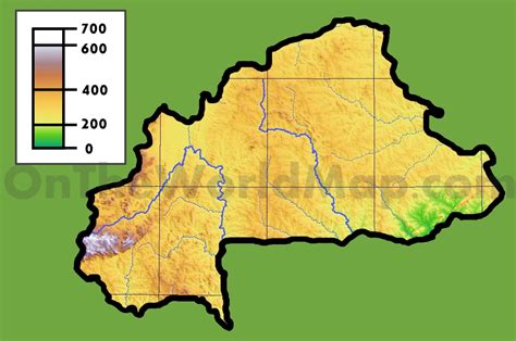 Burkina Faso Physical Map