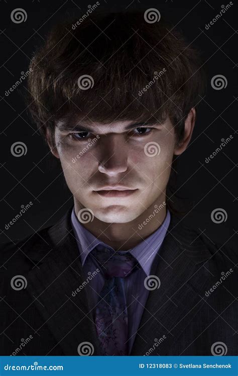 Dark portrait of a man stock image. Image of close, attractive - 12318083