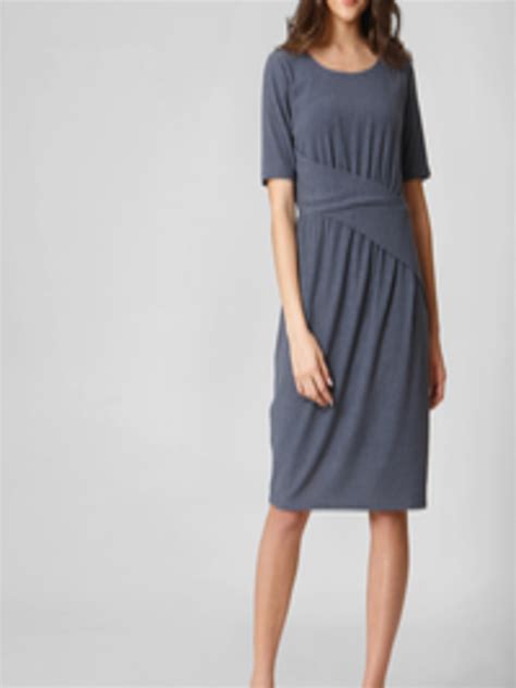 Buy Vero Moda Women Blue Self Striped Sheath Dress - Dresses for Women 11742130 | Myntra