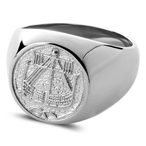 Makt Silver Tone Stainless Steel Viking Ship Signet Ring In Stock