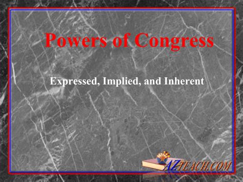 Expressed Powers of Congress