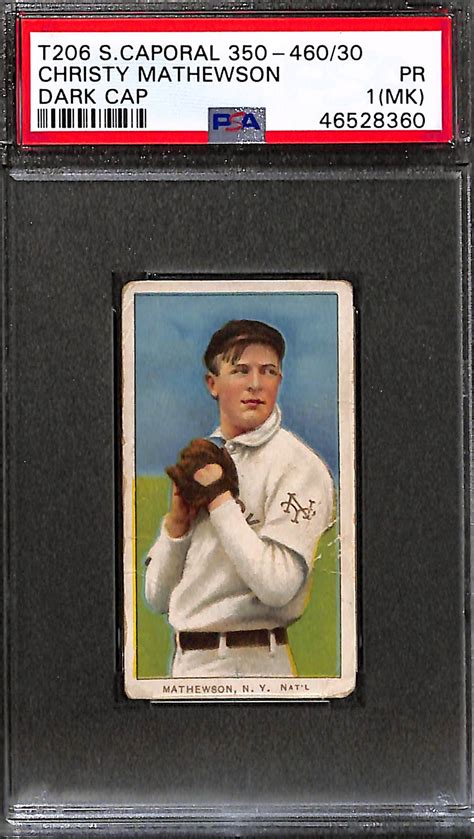 Lot Detail 1909 11 T206 Christy Mathewson Dark Cap Sweet Caporal 350