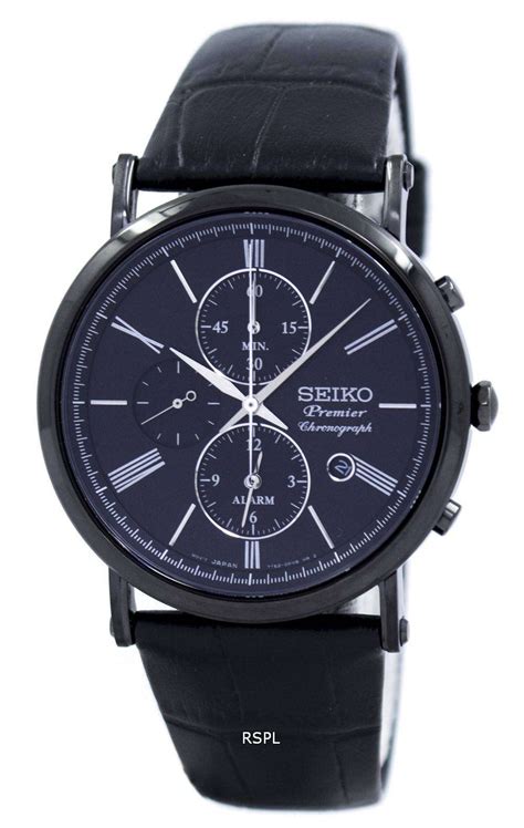 Reloj Seiko cronógrafo alarma Premier cuarzo SNAF79 SNAF79P1 SNAF79P de